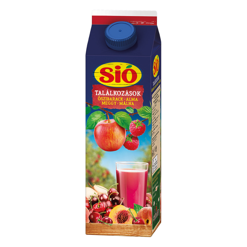Sió Találkozások rostos vegyes gyümölcsital 1 l őszi-alma-meggy-málna 12%