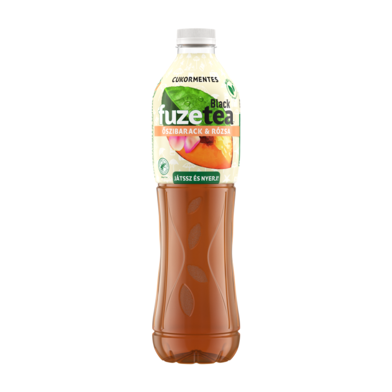 Fuzetea Zero fekete tea 1,5 l őszibarack-rózsaízű, édesítőszerekkel